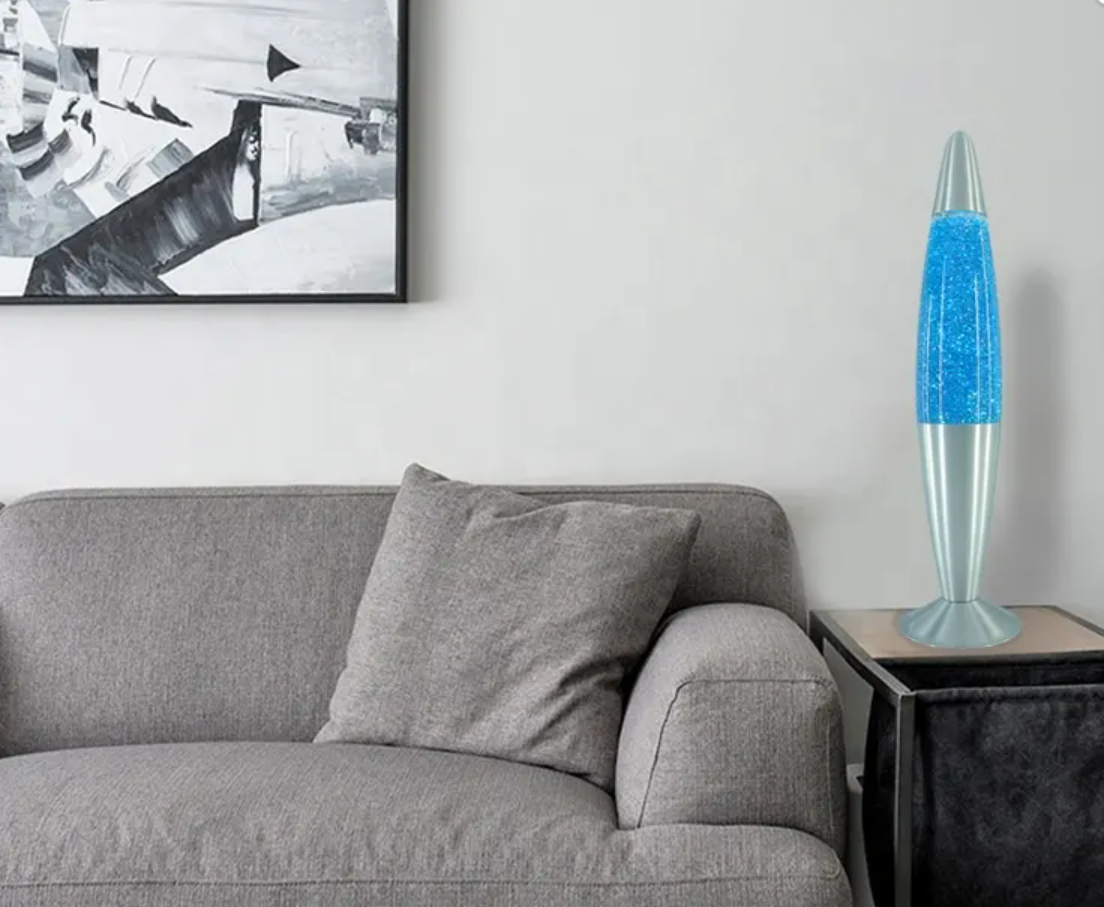 Lampa de noptiera, Zola®, argintie cu Glitter, albastru, 34.5x9 cm Lampa de noptiera, Zola®, argintie cu Glitter, albastru, 34.5x9 cm